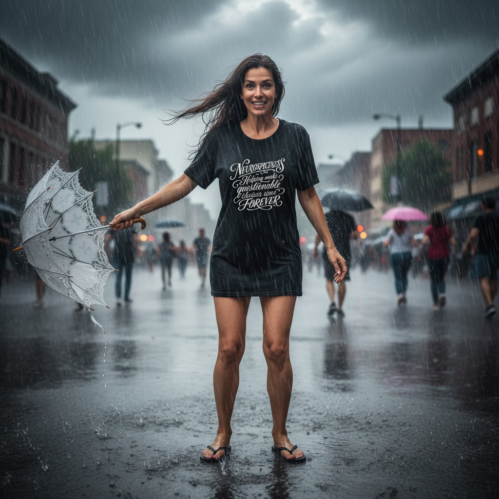 Neurospiciness Helping Make Questionable Decisions Since Forever black T-shirt
